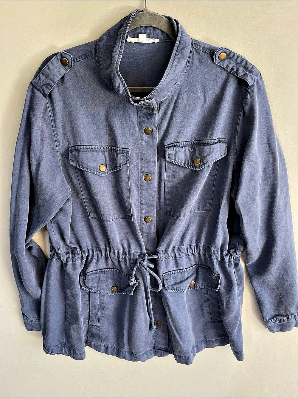 Janie Delancey Women's Utility Jacket Blue Size XL